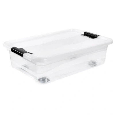 Imagen de keeeper Konrad Cubos de almacenaje con Tapa, PP, 28 l, Natural (Transparente), 59,5x39,5x18