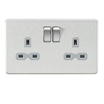 Imagen de Knightsbridge SFR9000BCG Enchufe doble, 230 V, Cromo cepillado, 1 Piezas