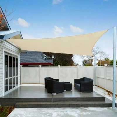 Imagen de AXT SHADE Toldo Vela de Sombra Impermeable Rectangular 2x3m Protección Rayos UV para Exterior Terraza Patio Jardín Caqui Claro