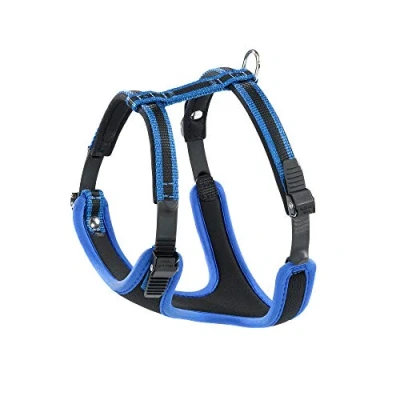Imagen de Ferplast Arnés Perro Pequeño ERGOCOMFORT Small, para Perros Ajustable, Cómodo, Acolchado, Doble Cierre de Microajuste, Liberación Rápida, Azul