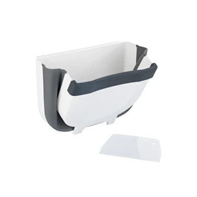 Imagen de Wenko Fago Cubo de Basura para Puerta Armario Plegable 5 l, Blanco, 25,5 x 18 cm