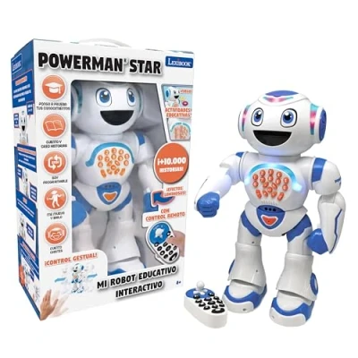 Imagen de LEXIBOOK Powerman Star ROB85EN Robot de juguete parlante con control remoto STEM programable para niños 4 años en adelante