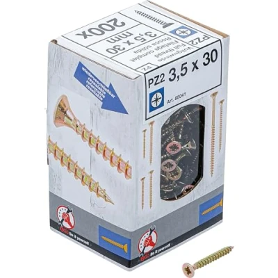 Imagen de BGS Diy 88041 Tornillos multiuso cruz PZ2 3,5 x 30 mm 200 piezas