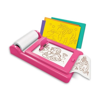 Imagen de KidzMaker Unicorn Rub Art Studio, kit de artes y manualidades para crear el arte perfecto unicornio, pergamino papel 8 metros largo, frotar sobre niños