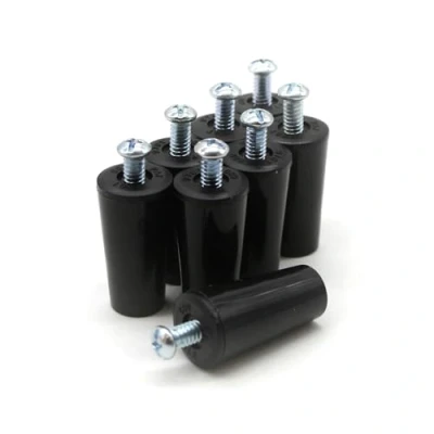 Imagen de DOJA Barcelona Topes Persianas Pack De 8 Persiana Negro Longitud 60mm PVC para Recambios Enrollables, Accesorios Persianas, Tope Amortiguador