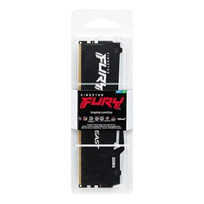 Imagen de Kingston FURY Beast Negro RGB 16GB 5200MT/s DDR5 CL40 DIMM Memoria gamer para Ordenadores de sobremesa Módulo único KF552C40BBA 16