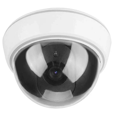 Imagen de Cámara Domo simulada, Alarma de simulación Seguridad vigilancia Intermitente Luz LED Hemisferio Falsa para Oficina en casa