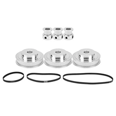 Imagen de 9 piezas GT2 Rueda síncrona 20 y 60 Dientes 8mm de Diámetro, + Correa distribución para Impresoras 3D Fresadoras CNC