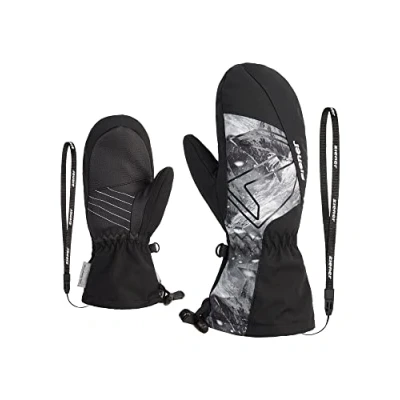 Imagen de Ziener Lavalino Guantes de esquí para niños (6 Unidades, Impermeables, Extra cálidos), Color Negro y Gris