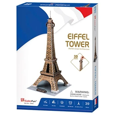 Imagen de Puzzle 3D Torre Eiffel: Puzzles Niños+14 Años Maquetas para Construir Adultos 39 Piezas Construcciones Niños Regalos