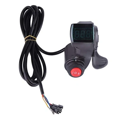 Imagen de VGEBY1 3 velocidades Ebike Throttle, Manillar de Velocidad la Bicicleta con Indicador Voltaje Pantalla LCD Interruptor