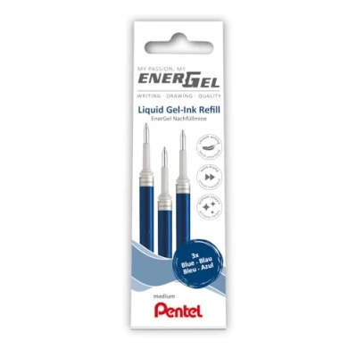 Imagen de Pentel LR7 3C Recambio para bolígrafos EnerGel (3 unidades), color azul
