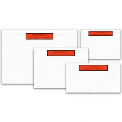 Imagen de Sobres Portadocumentos Adhesivos Packing List A6 A5 A4 o DL Sobre Contiene Documentación Bolsas Para Albaranes Transparente Plastico Albaran 315 x 225 mm 500 unidades Packy