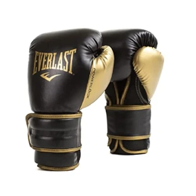 Imagen de Guantes de Boxeo Everlast Powerlock 2R 16oz, Negro/Dorado, para Saco y Sparring, Soporte Muñeca Avanzado, Espuma Cuádruple, Agarre Ergonómico Equipo Auténtico