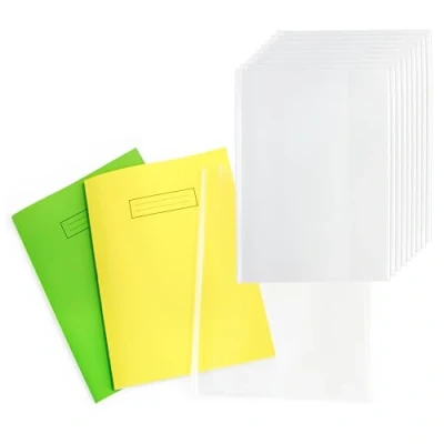 Imagen de EXERZ A4 Forro para libro de ejercicios, 10 unidades, transparente, resistente al agua, funda protectora portátil