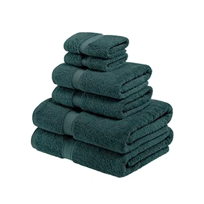 Imagen de SUPERIOR TL m Juego algodón Egipcio de 900 g, 6 Piezas, Color Verde Azulado, 100% Peinado Fibra Larga, Toalla baño, 6er Set