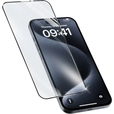 Imagen de Protector pantalla CellularLine TETRAGLASSIPH15MAX, Para Apple iPhone 15 Pro, Vidrio Templado, Transparente