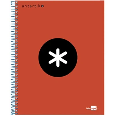 Imagen de Cuaderno espiral liderpapel a5 micro antartik tapa forrada120h 100 gr cuadro 5mm 5 bandas 6 taladros color rojo