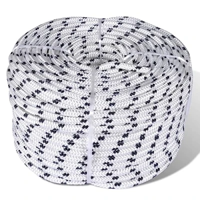 Imagen de vidaXL Cuerda Trenzada de Poliéster 6 mm 250 m Blanco SOGA Cordón Cable Cabo