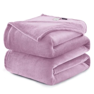 Imagen de WAVVE Manta Franela para Cama 90, Sofá 150x200 cm, de Microfibra, Suave, Cálida, Transpirable (Morado/Violeta)