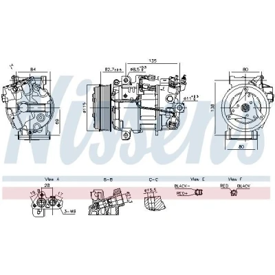 Imagen de NISSENS 891042 Compresor de Aire Acondicionado PCX14 R 134 a, 1234yf