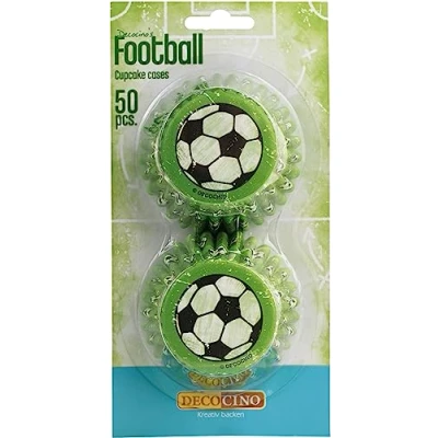 Imagen de DECOCINO Moldes para magdalenas de fútbol (50 unidades) decoración y cupcakes cumpleaños