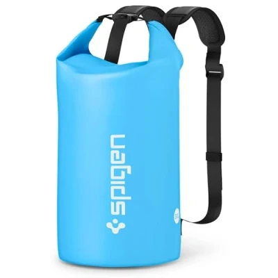 Imagen de Spigen Aqua Shield Bolsa Impermeable, 30L Dry Bag, Seca, Mochila con Correas Acolchadas Ajustables para Playa, Piscina, Pesca, Natación, Camping, Canoa, Senderismo, Kayak Azul