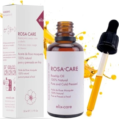 Imagen de ROSA·CARE de elix·care Aceite 100% Puro Rosa mosqueta Repara Profundamente Cicatrices, Quemaduras y Estrías prensado en frio natural 50 ml