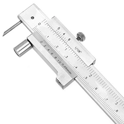 Imagen de Calibrador a vernier digital, calibre portátil de acero inoxidable 0 200 mm, con marcadora afilada, para madera, plástico, hierro y otros materiales