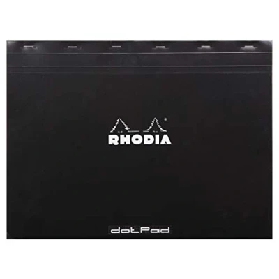 Imagen de RHODIA 38559C Bloc de Notas Grapado Dotpad N38 Negro A3 Punto Punteado 80 Hojas Desmontables Papel Clairefontaine Blanco g/m Cubierta Cartón Revestida Suave y Resistente Básicos
