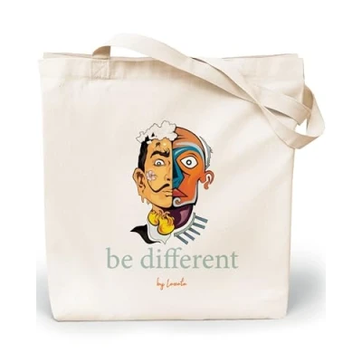 Imagen de Loxato Bolsa Tela Tote Bag Bolsos Bandolera Mujer Bolsas de Algodón Natural 100% Reutilizables Extra Ancho 8cm Asas Largas 70cm 220 gr/m2 Bonitas Grande