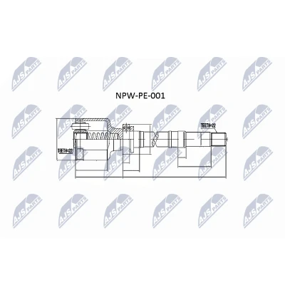 Imagen de NTY NPW PE 001 Junta Homocinética Eje delantero, derecha con apoyo FIAT: Ducato III Furgón, Camión de plataforma / Chasis