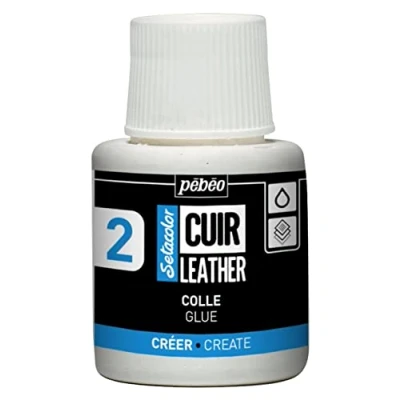 Imagen de PEBEO Setacolor cuero Adhesivo para Auxiliar y polipiel Personalización de bolsos, zapatos, cestas zapatillas Resistente a arañazos, pliegues roces 110 ml