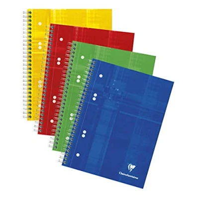 Imagen de Clairefontaine 8572C A Cuaderno Espiral Perforado A5+ 16x21 cm 160 Páginas Desmontables Cuadrados Pequeños Papel Blanco 90 g Cubierta de Cartón Laminado Color Aleatorio