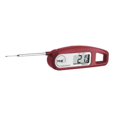 Imagen de TFA Thermo Jack Termómetro Digital con sonda, plástico Acero Inoxidable, Rojo, (L) 116 (192) x (B) 38 (H) 20 mm