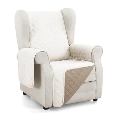 Imagen de Martina Home Cubre sofa acolchado reversible Ambar 1 Plaza/Relax Lino Cuero