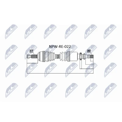 Imagen de NTY NPW RE 022 Árbol de transmisión Eje delantero Caja cambios manual, 5 marchas, 6 marchas