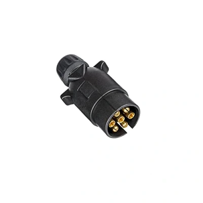 Imagen de BEIJISTAR Enchufe de Remolque 7 Pines, Pines Macho, 12V Impermeable Conector Remolque, para Camión RV Coche Barco Caravana (Extremo del Tornillo)