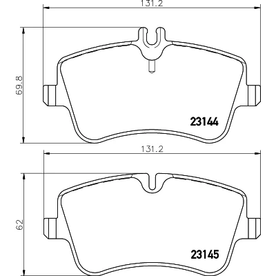 Imagen de HELLA 8DB 355 018 351 Juego de pastillas freno preparado para indicador desgaste con tornillos pinza accesorios