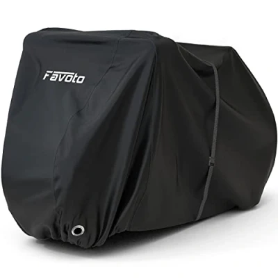 Imagen de Favoto Funda para Bicicleta Exterior 2 3 Bicicletas, 210D Oxford Cubierta Protector Impermeable contra Lluvia UV Polvo Nieve Montaña Carretera con Cinturón, 200x105x110cm Negro