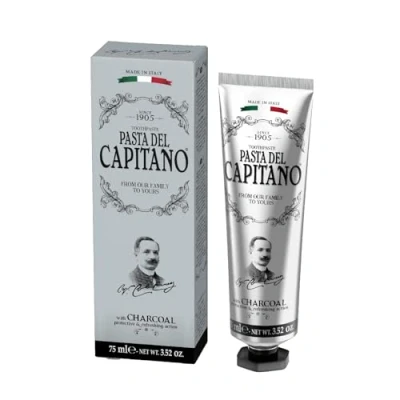 Imagen de Pasta del Capitano 1905, de Dientes con Carbón Activo, Vegetal Activo que Absorbe Sustancias Manchan los Dientes, 100% Made in Italy, Tubo 75 ml