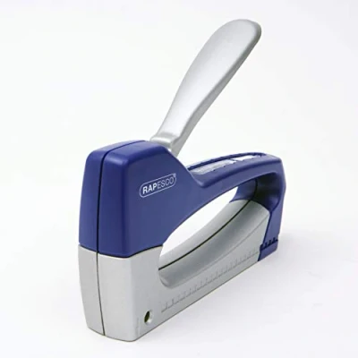 Imagen de Rapesco 0957 T8 Lite Duo Grapadora Manual con 300 Grapas 13/6 mm, Azul/Gris