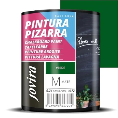 Imagen de JOVIRA PINTURAS Pintura Pizarra al agua. Para pintar, dibujar y escribir con tiza sobre paredes. (750 Mililitros, Verde)