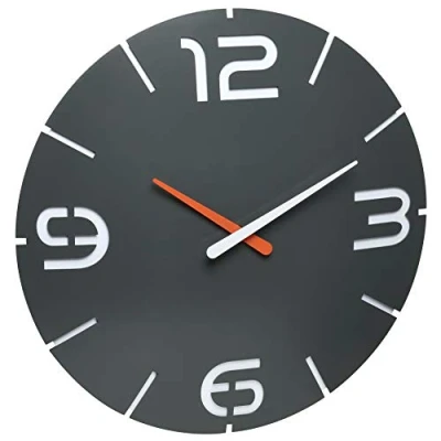 Imagen de TFA Dostmann Contour Design 60.3536.10 Reloj de Pared controlado por Radio, tamaño Grande, Color Gris