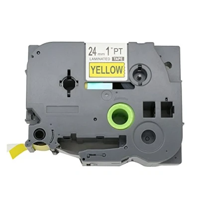 Imagen de BROVACS 1 paquete de cinta adhesiva extra fuerte negro sobre amarillo compatible con Brother P Touch TZ S651 TZe 24 mm pulgada OPA1265