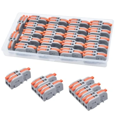 Imagen de XALXMAW 22 piezas Conectores Eléctricos, 1 Entrada y 2 Salida, de Empalme Compactos, Pueden Combinar Terminales Libremente, Adecuado para 0,2 4mm² cables