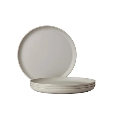 Imagen de Mepal Plato llano 4 piezas Silueta Apto para lavavajillas y microondas Platos de plástico llanos Vajilla 26 cm Nordic white