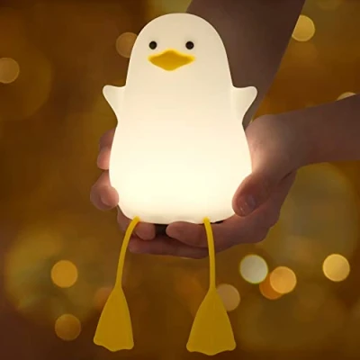 Imagen de Anywin Luz de Noche Pato, Pato Luminoso Para Niños Con Color Cálido y Función Atenuación, Duck Lamp 1200 mAh Recargable Bebés Temporizador 20 Minutos Control Táctil