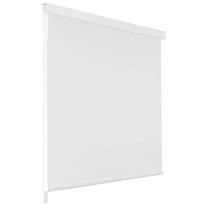 Imagen de vidaXL Persiana Enrollable de Ducha, Cortina Impermeable Estor Decorativo, Biombo para Baño Bañera Regadera, Blanco 140x240 cm
