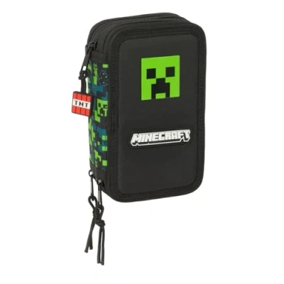 Imagen de MINECRAFT TNT Estuche Escolar con 37 Útiles Incluidos, Infantil, Niño, Ideal para Niños de 5 a 14 Años, Cómodo y Versátil, Calidad Resistencia, 12.5x5.5x19.5 cm